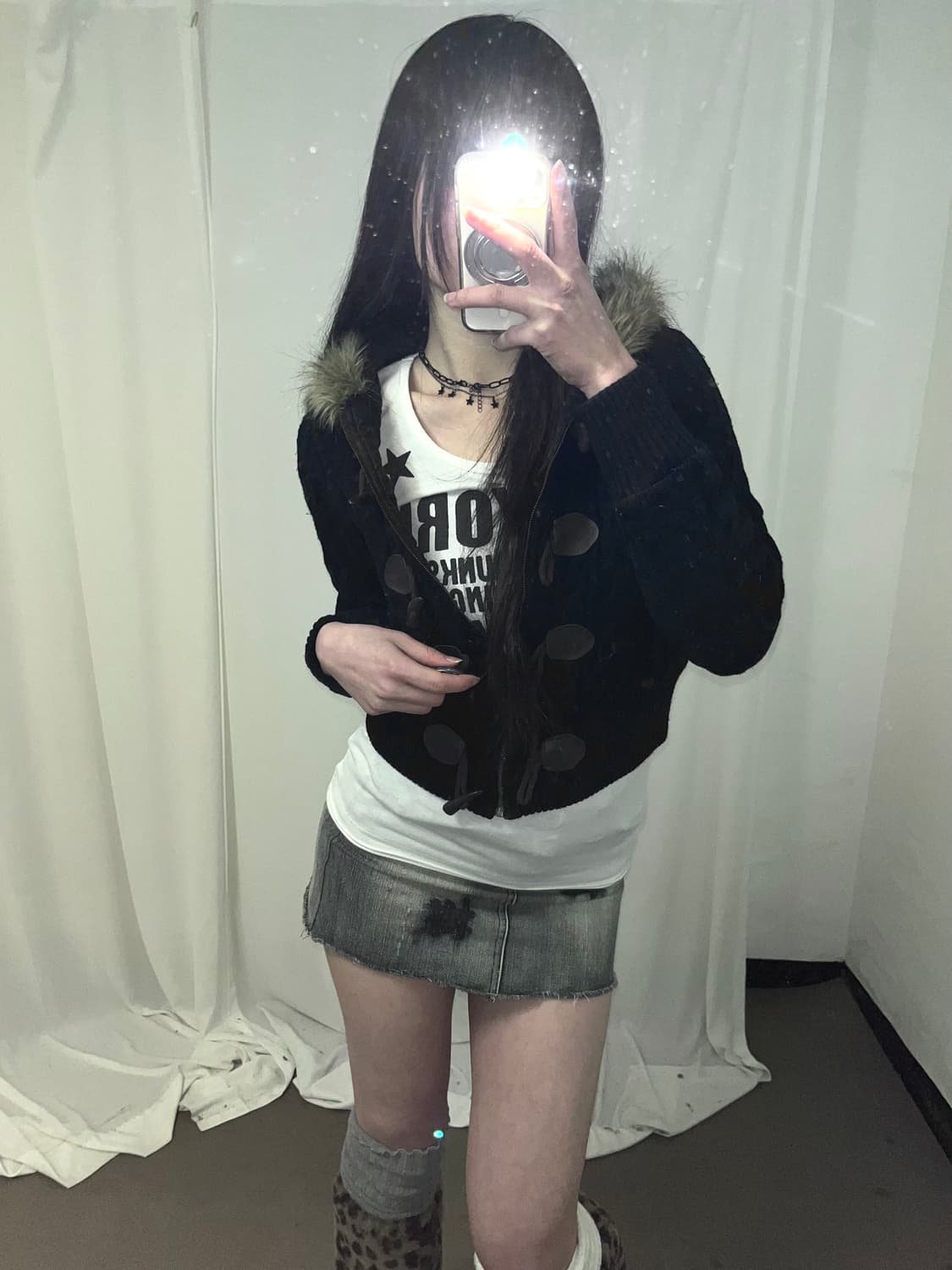 울프죠 꽈배기 니트 후드집업 상품이미지1