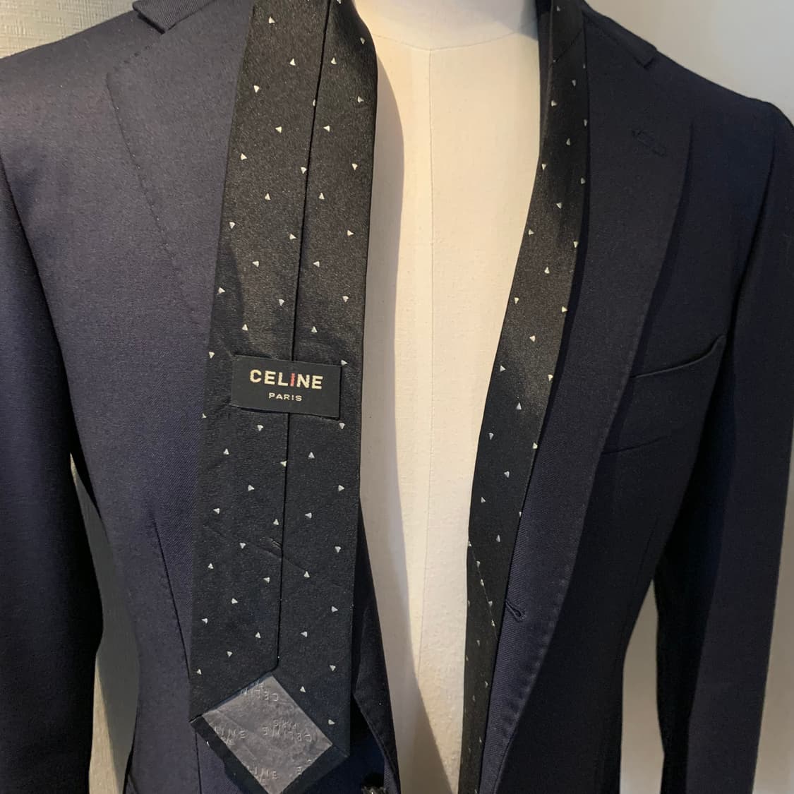 셀린느(CELINE) 블랙컬러 명품넥타이 A+등급 7.6cm 상품이미지2