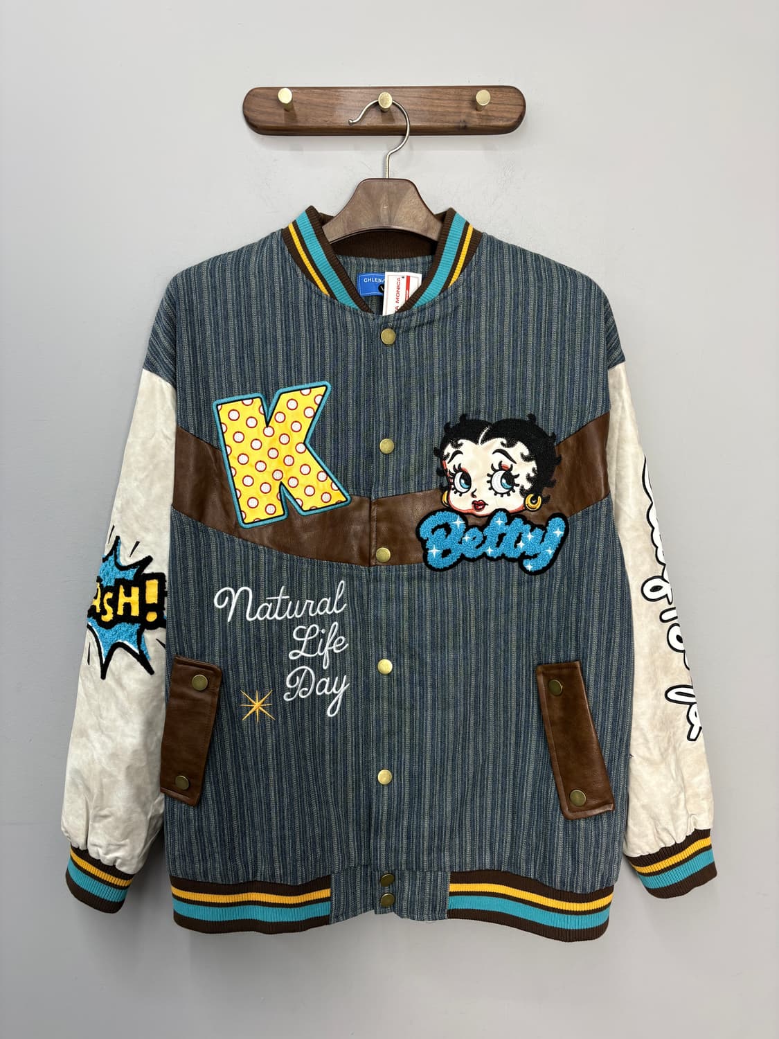 빈티지 베티붑 패치 데님 바시티 자켓 A3527 상품이미지2