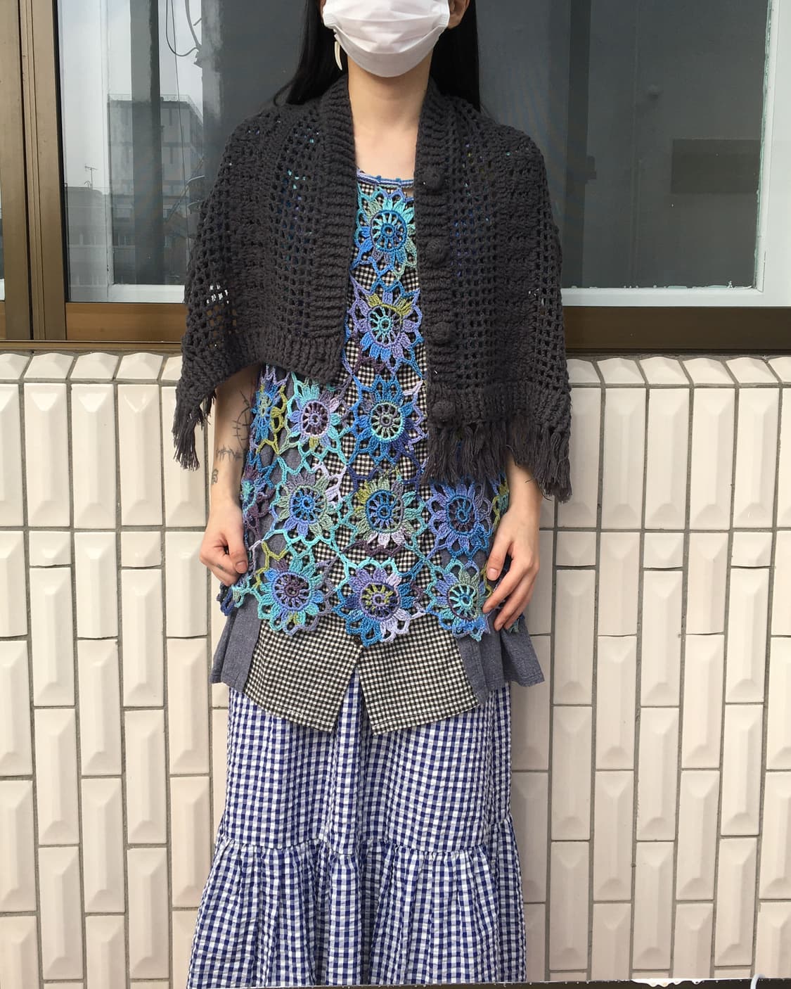  fringe net cape 상품이미지6