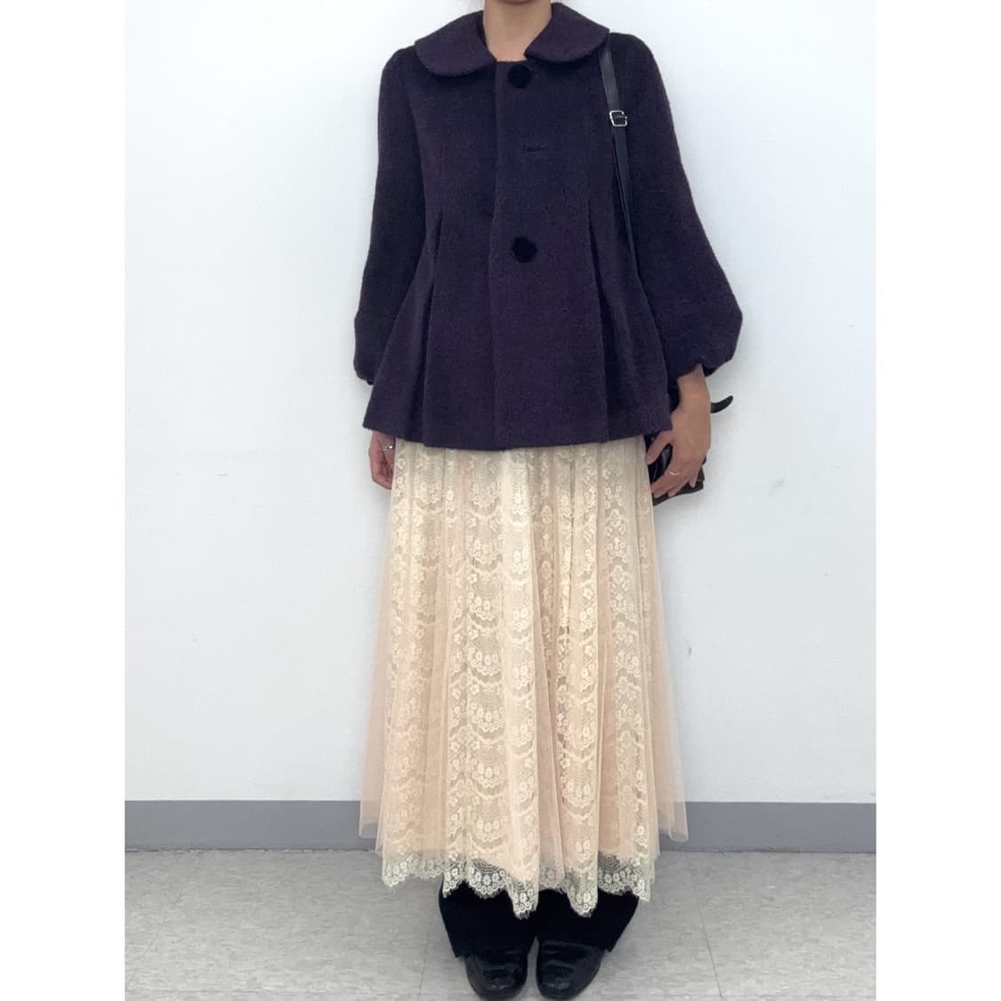 빈티지 하프 코트 알파카 모헤어 울 자켓 상품이미지2