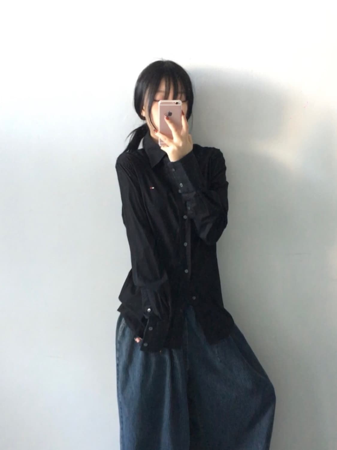 타미힐피거 로고 셔츠 블랙 상품이미지2