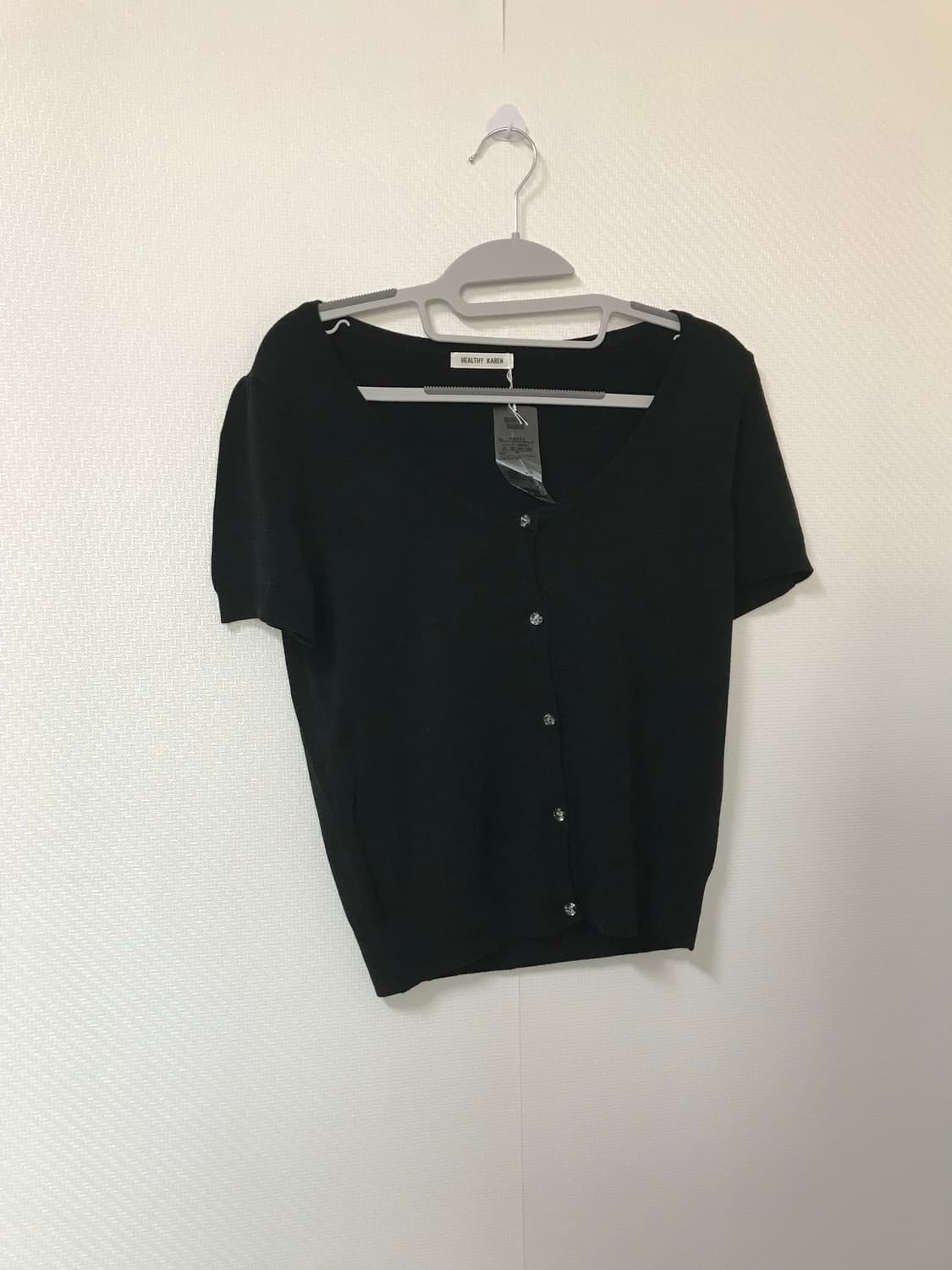  black clear button knit cardigan  상품이미지1