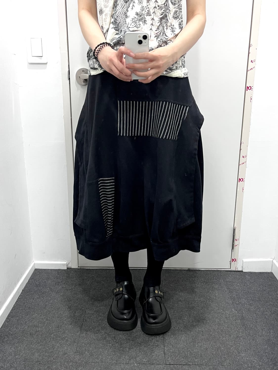 꼼데 트리콧맛 벌룬핏 스커트 치마 상품이미지1