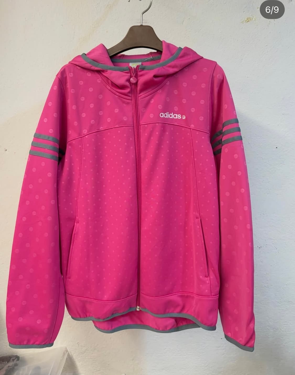 아디다스 핫 핑크 져지 후드 집업 상품이미지6