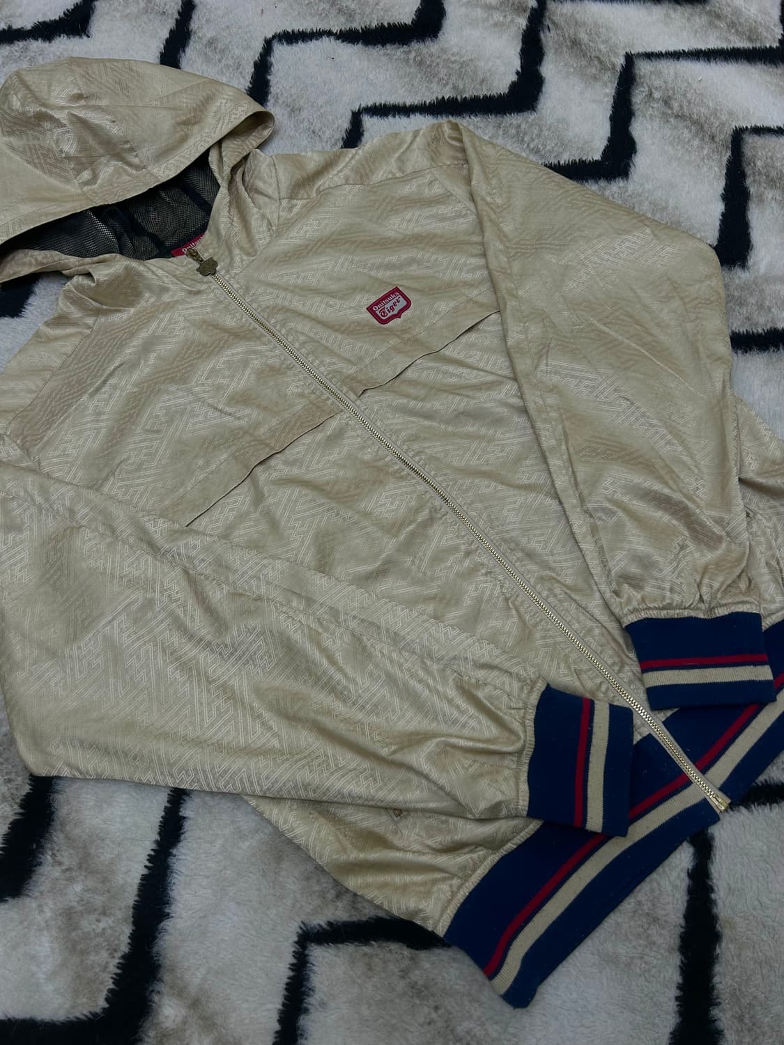 [L]오니츠카타이거 오버핏 후드 바람막이/골드 상품이미지1