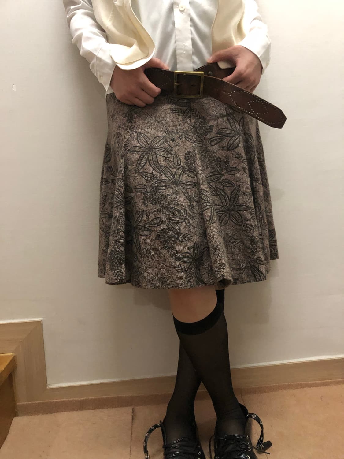 빈티지 브라운 오리엔탈 미디 스커트 상품이미지7