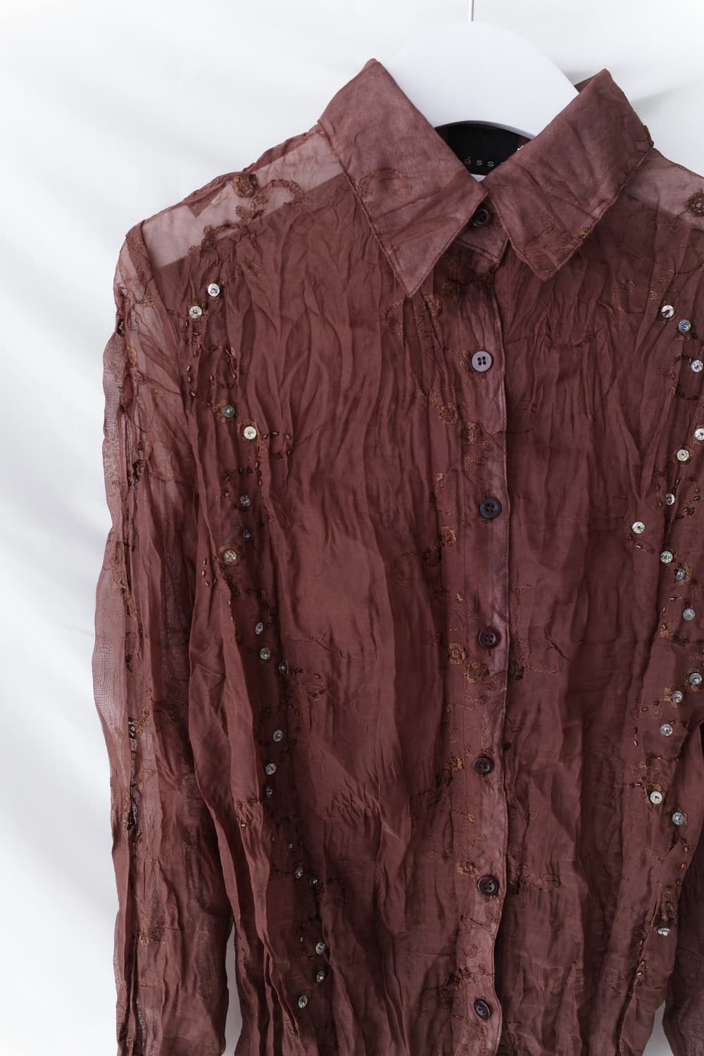 beads see-through shirt 상품이미지3