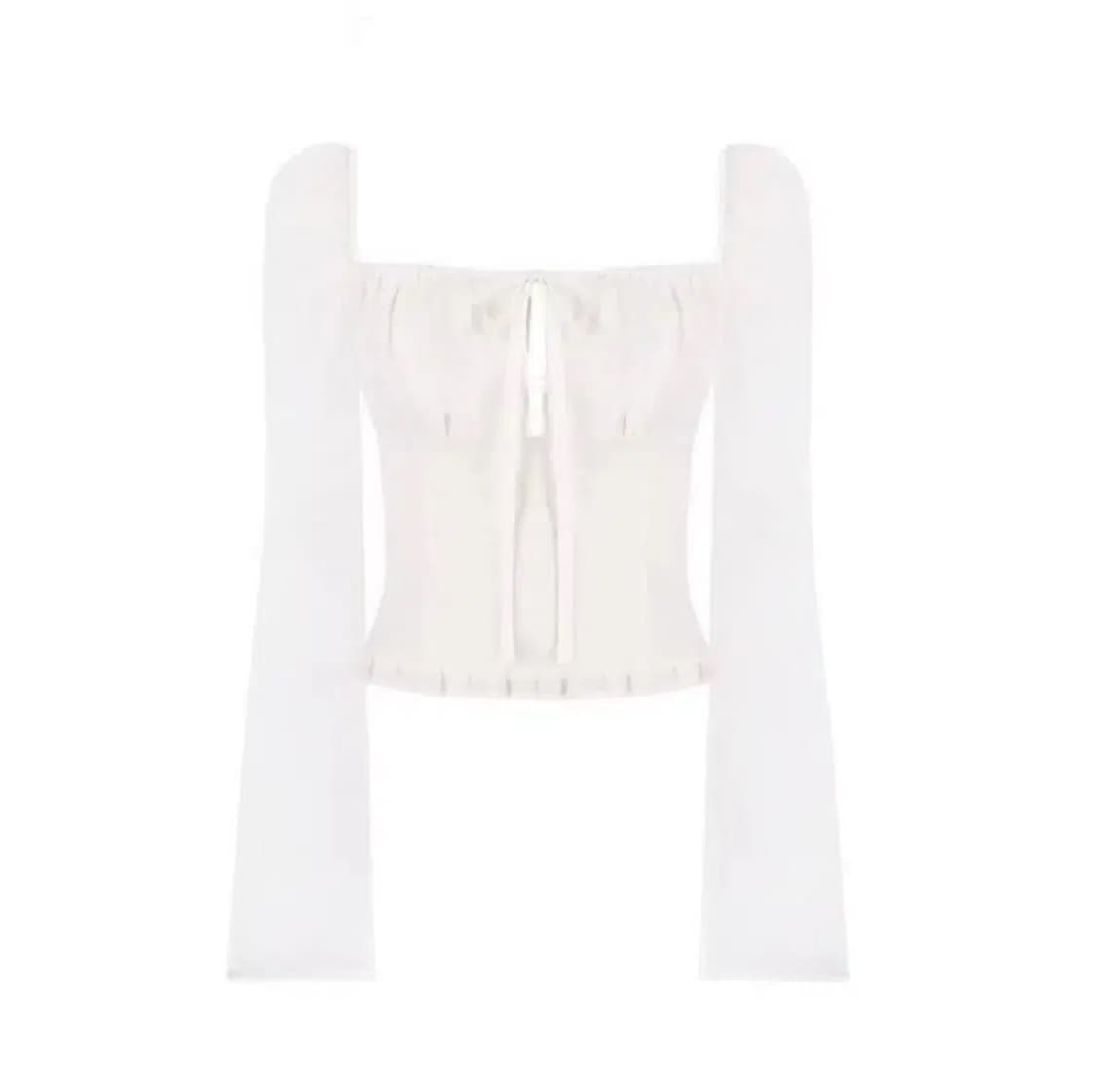 클리시어 워니 블라우스 블랙+화이트 세트 상품이미지2