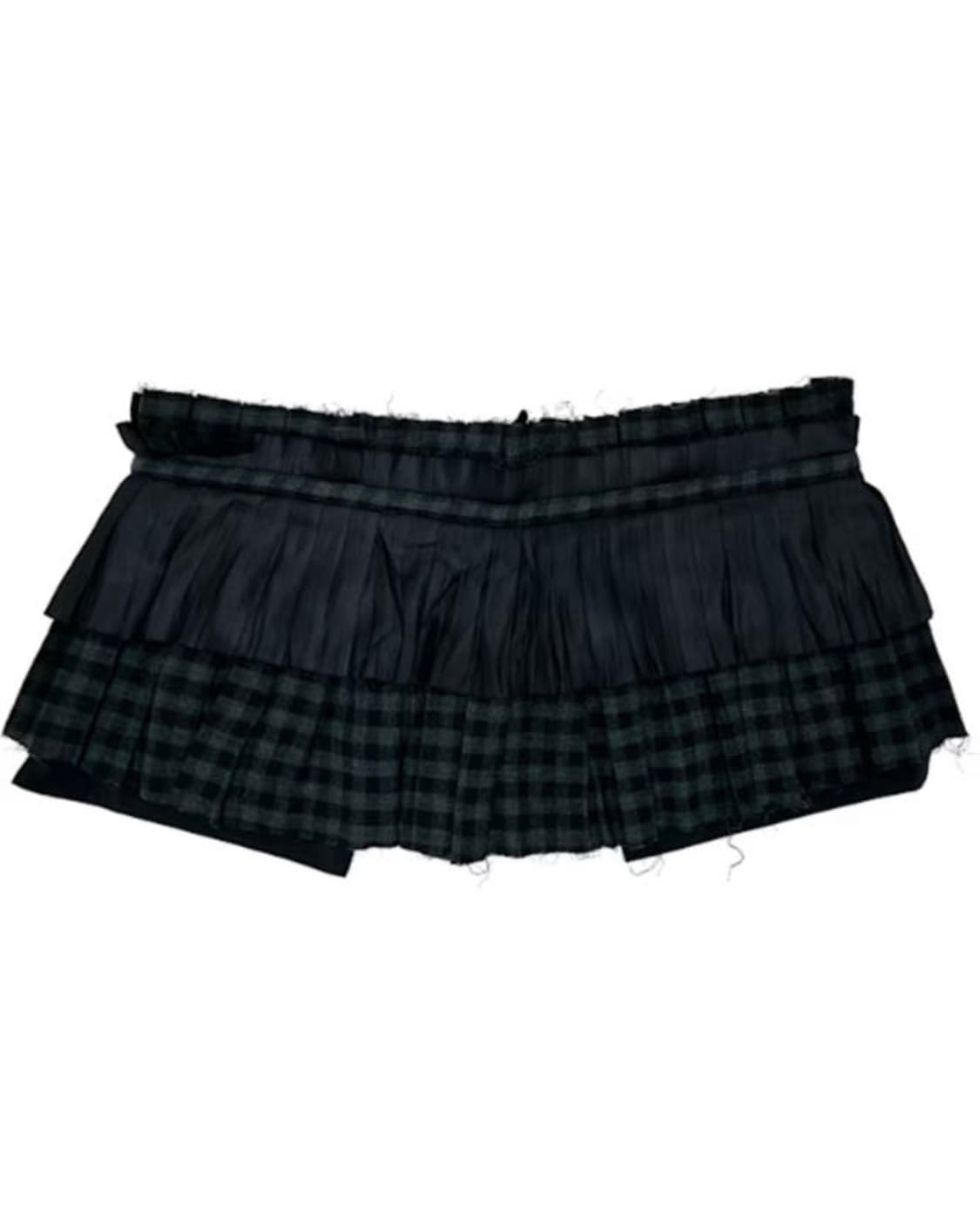 오픈 와이와이 플리츠 레이어드 포켓 벨트 체크 블랙 상품이미지2