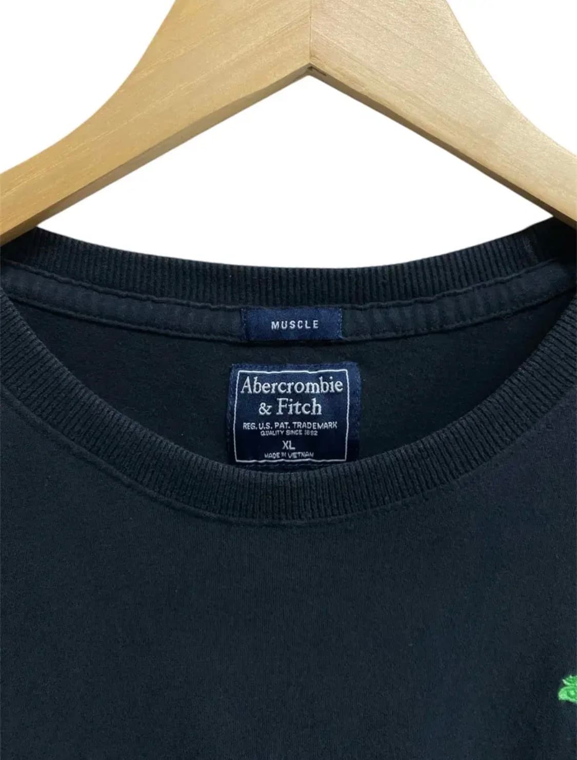 아베크롬비 A&F 녹색 무스 로고 반팔 티셔츠 XL 상품이미지5