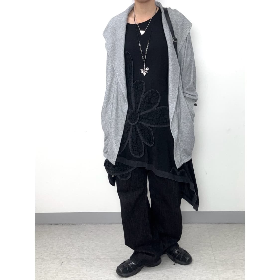 빈티지 그레이 후드 가디건 상품이미지2