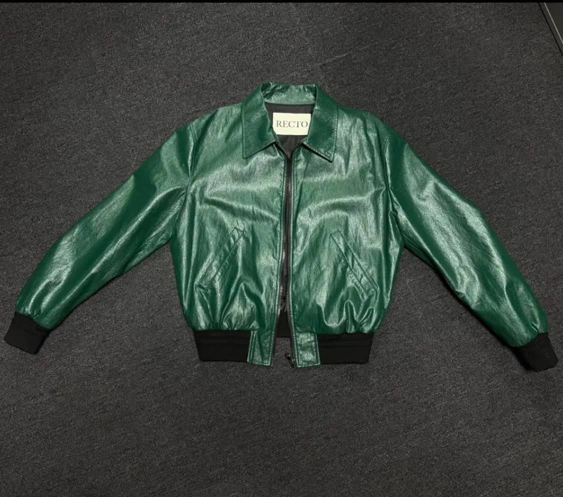 렉토 딥그린 레더 자켓(쌈디 착용) 상품이미지2