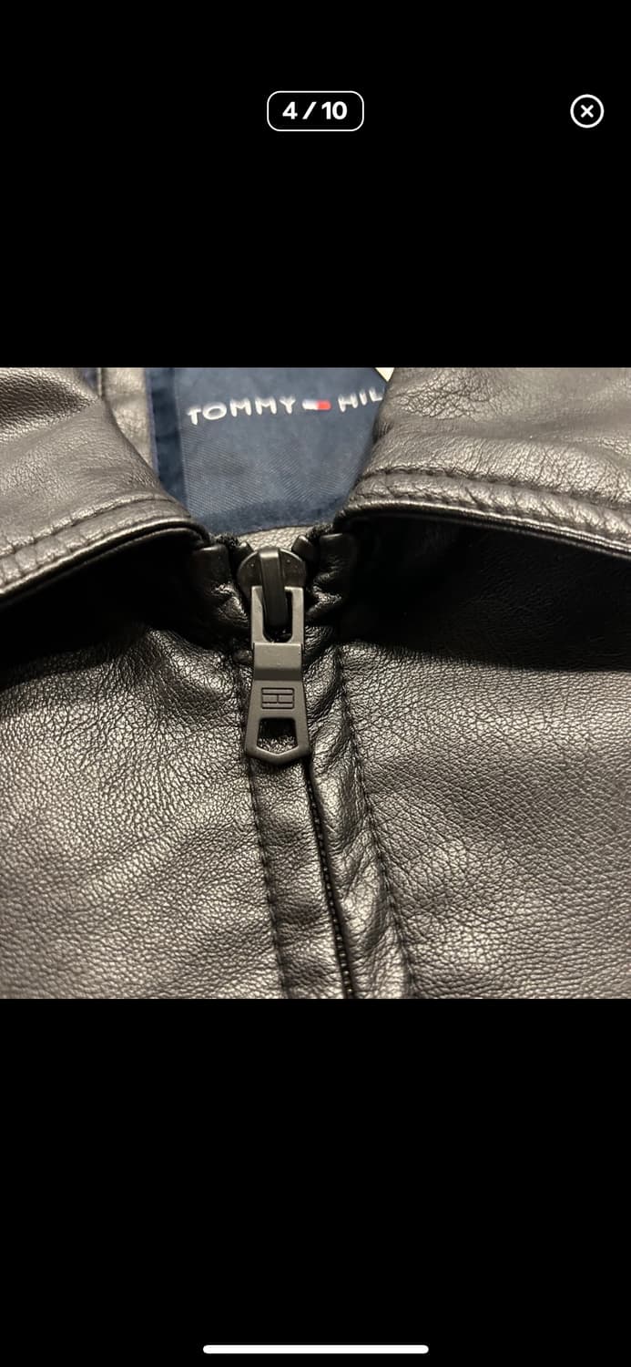 [L] 23FW 타미힐피거 싱글레더 가죽 자켓 블랙 상품이미지4