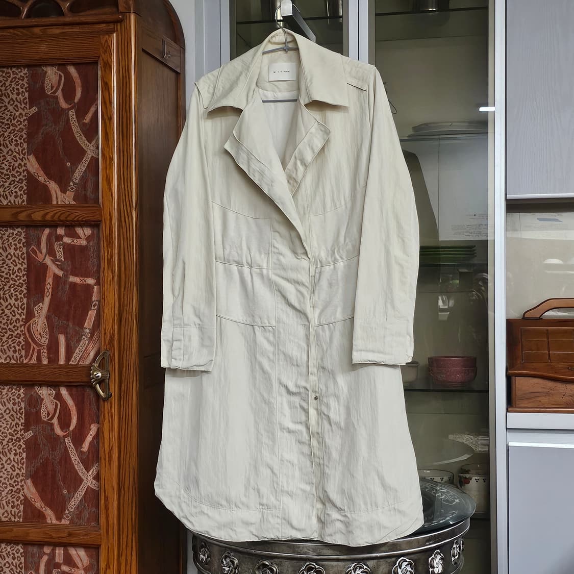 [미샤] 허리스트링 오버핏 사파리 코트 (고급스러운 크림) 상품이미지2