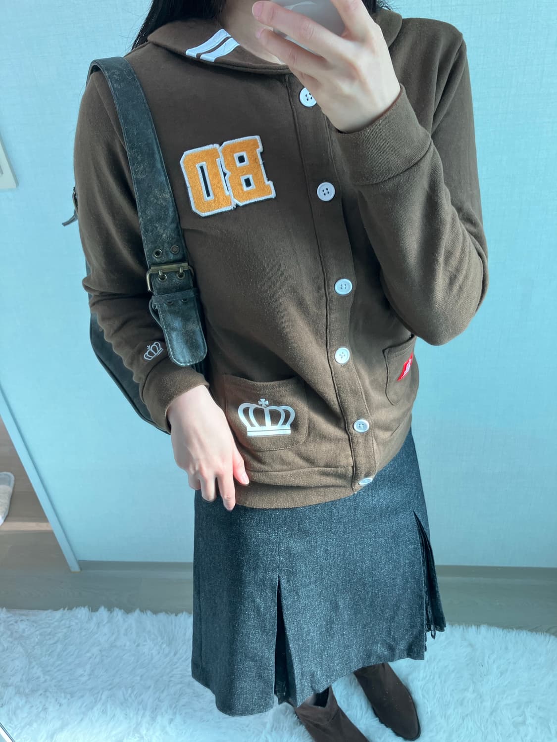 jpn vintage 베이비돌 브라운 카라 긴팔 티셔츠 y2k 스트릿 갸 상품이미지5