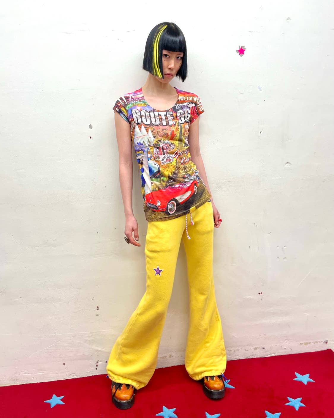 Earth Retro Yellow Star Sweatpants  상품이미지4