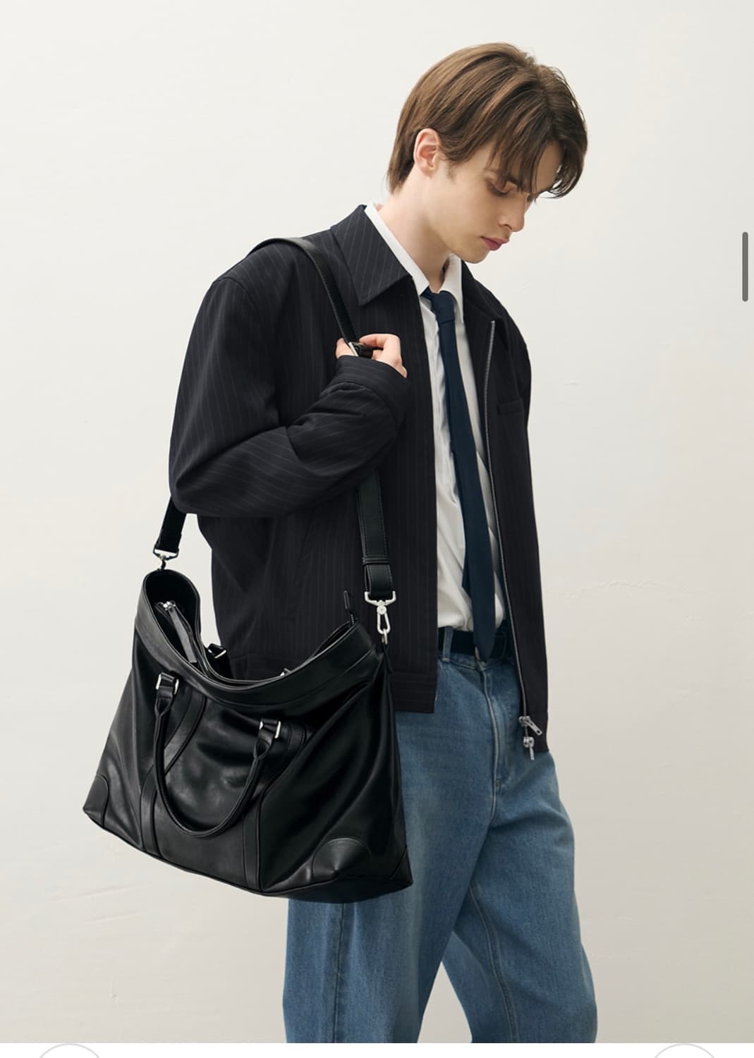 (새상품) 드로우핏 밴스 레더 크로스 토트백 [BLACK] 판매 상품이미지6