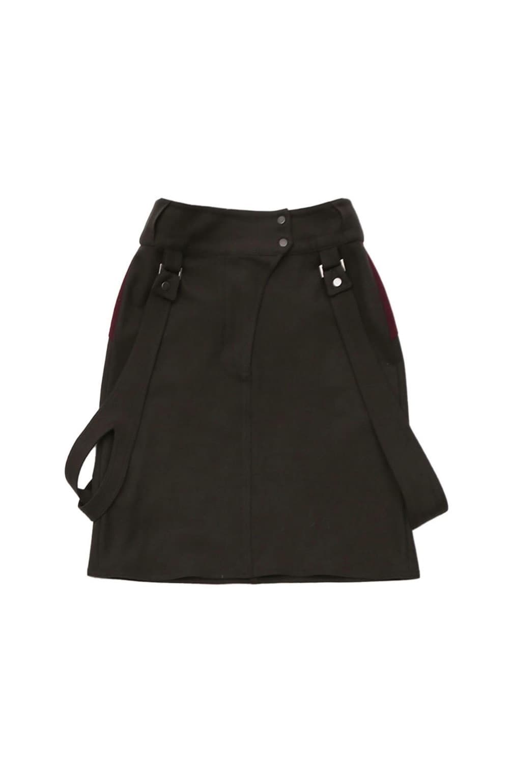 Oshigh 오스하이 울 스트랩 스커트 카키 상품이미지2