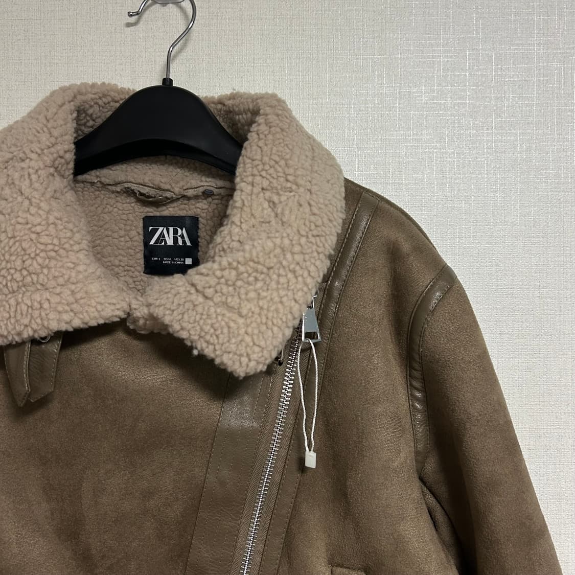 (새상품) 자라 스웨이드 무스탕 자켓 모카 브라운 L 상품이미지8