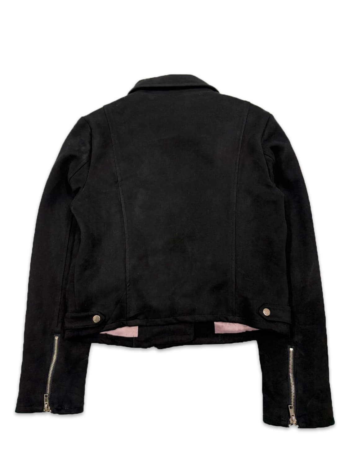 빈티지 MIIA 블랙 스웨이드 라인 라이더 자켓 상품이미지6