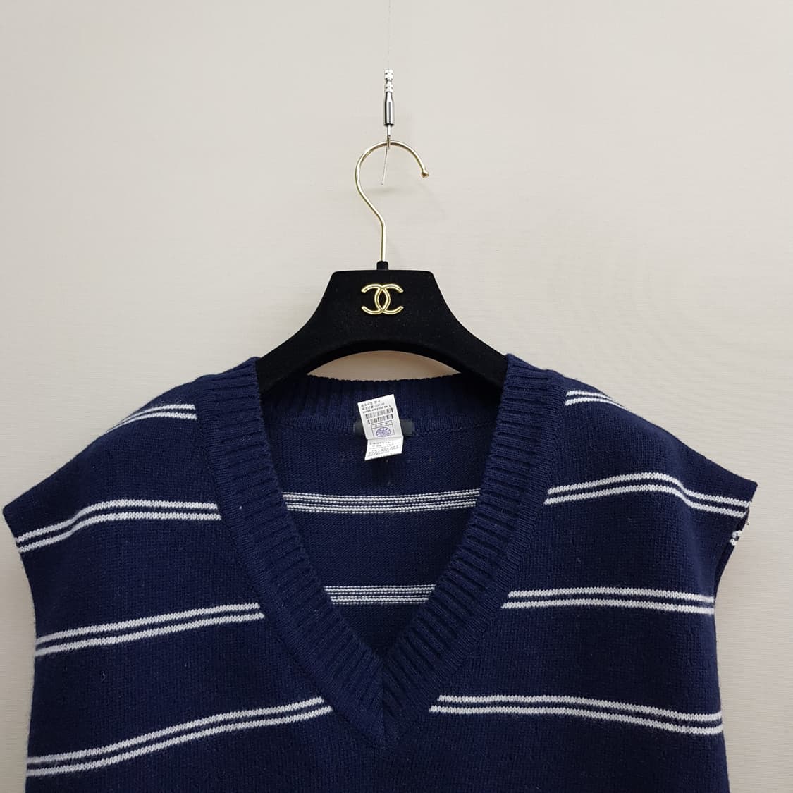 한섬 시스템 2021 스트라이프 브이넥 니트 조끼 F사이즈 상품이미지2