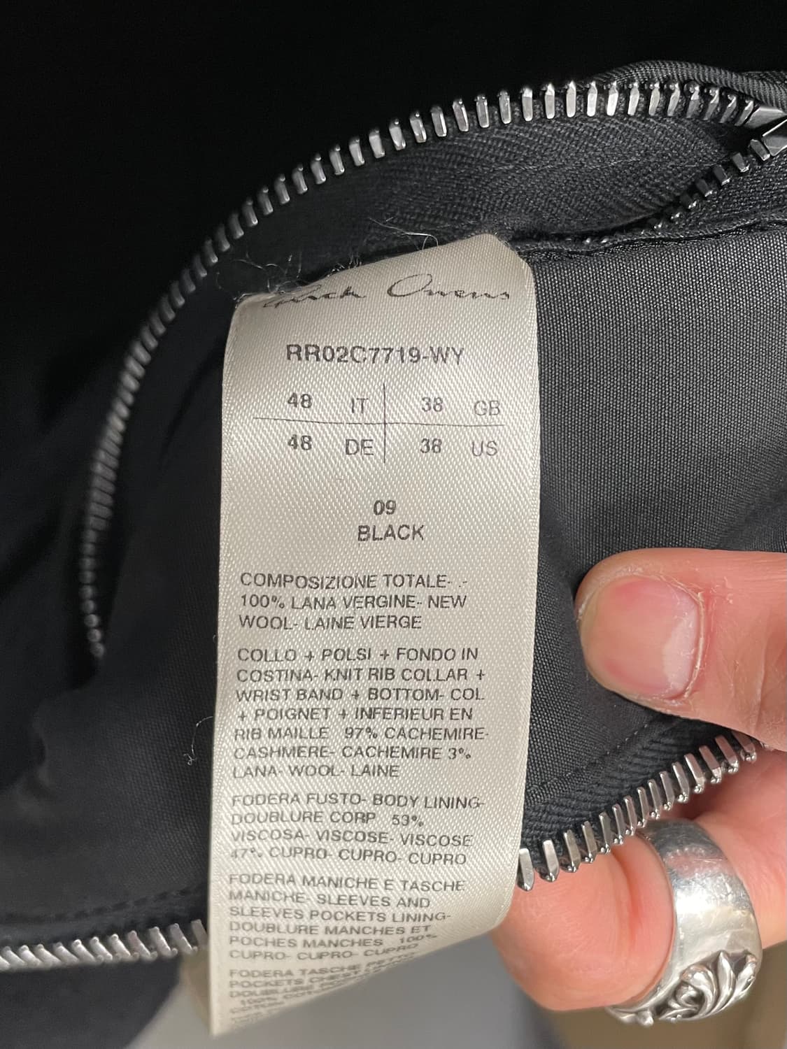 릭오웬스 봄버 플라이트 자켓 상품이미지5