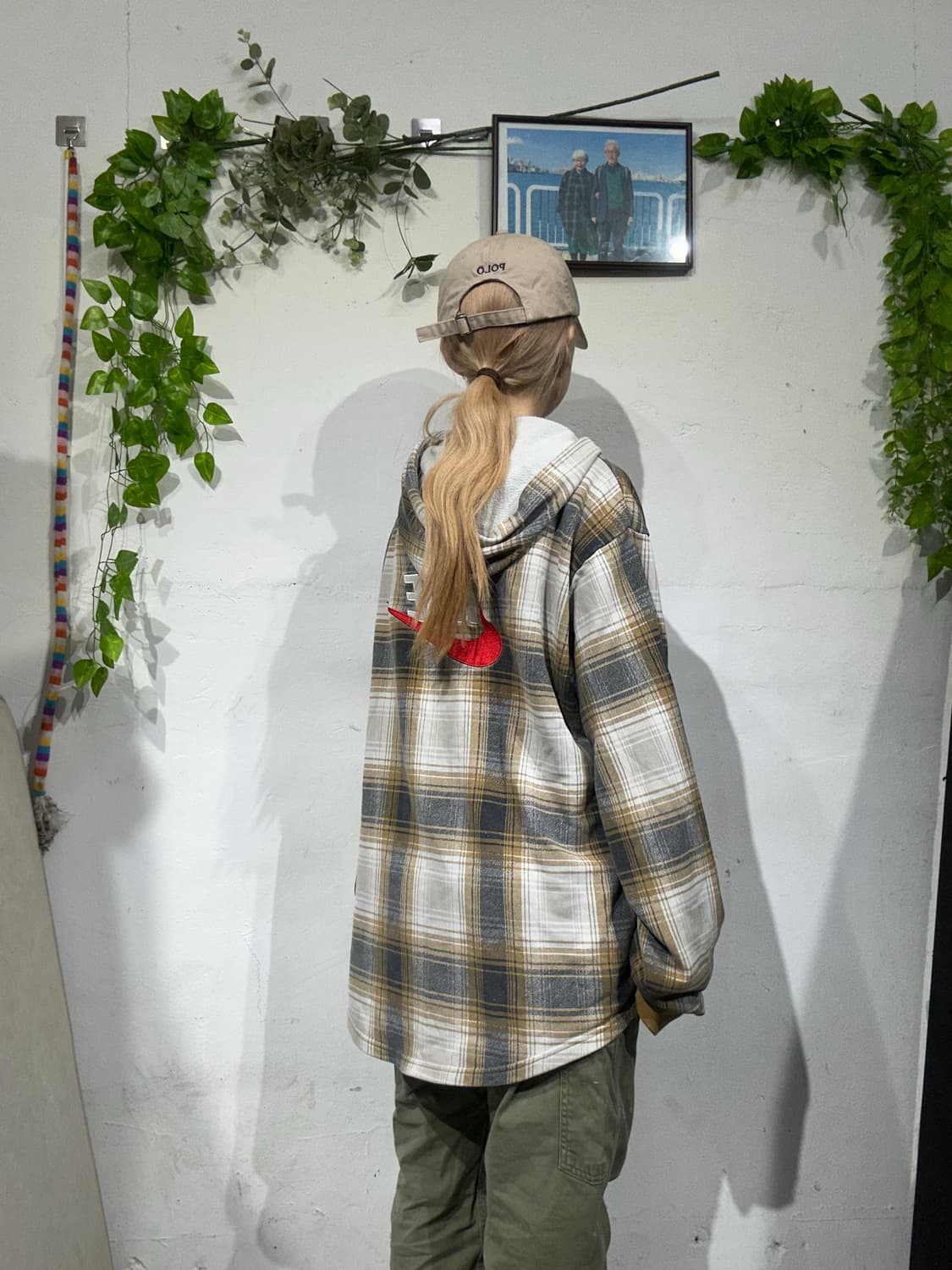 나이키 브라운 슈프림 로고 체크 자켓 XL 상품이미지3