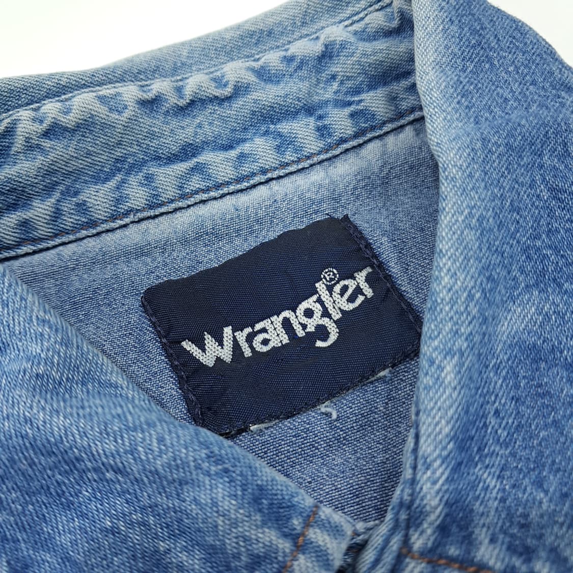 CL395 XL 랭글러 90s 데님 펄스냅 웨스턴 인디고 셔츠 남방 상품이미지3