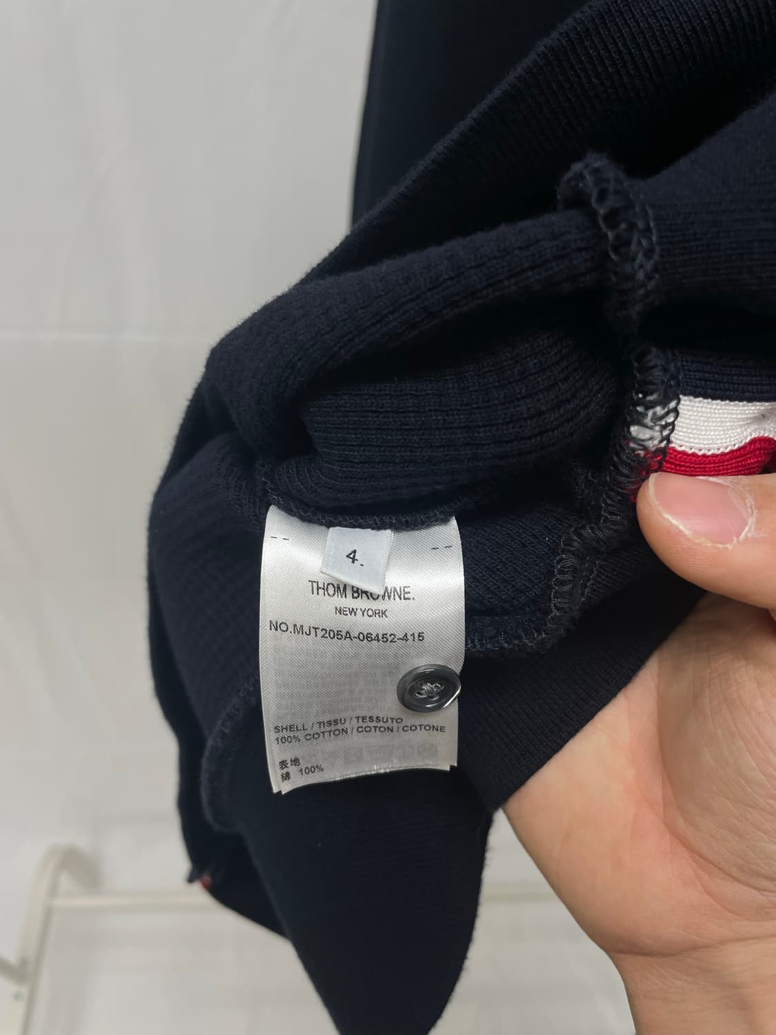 톰브라운 사선완장 래글런 와플 니트 맨투맨 [4] 상품이미지6