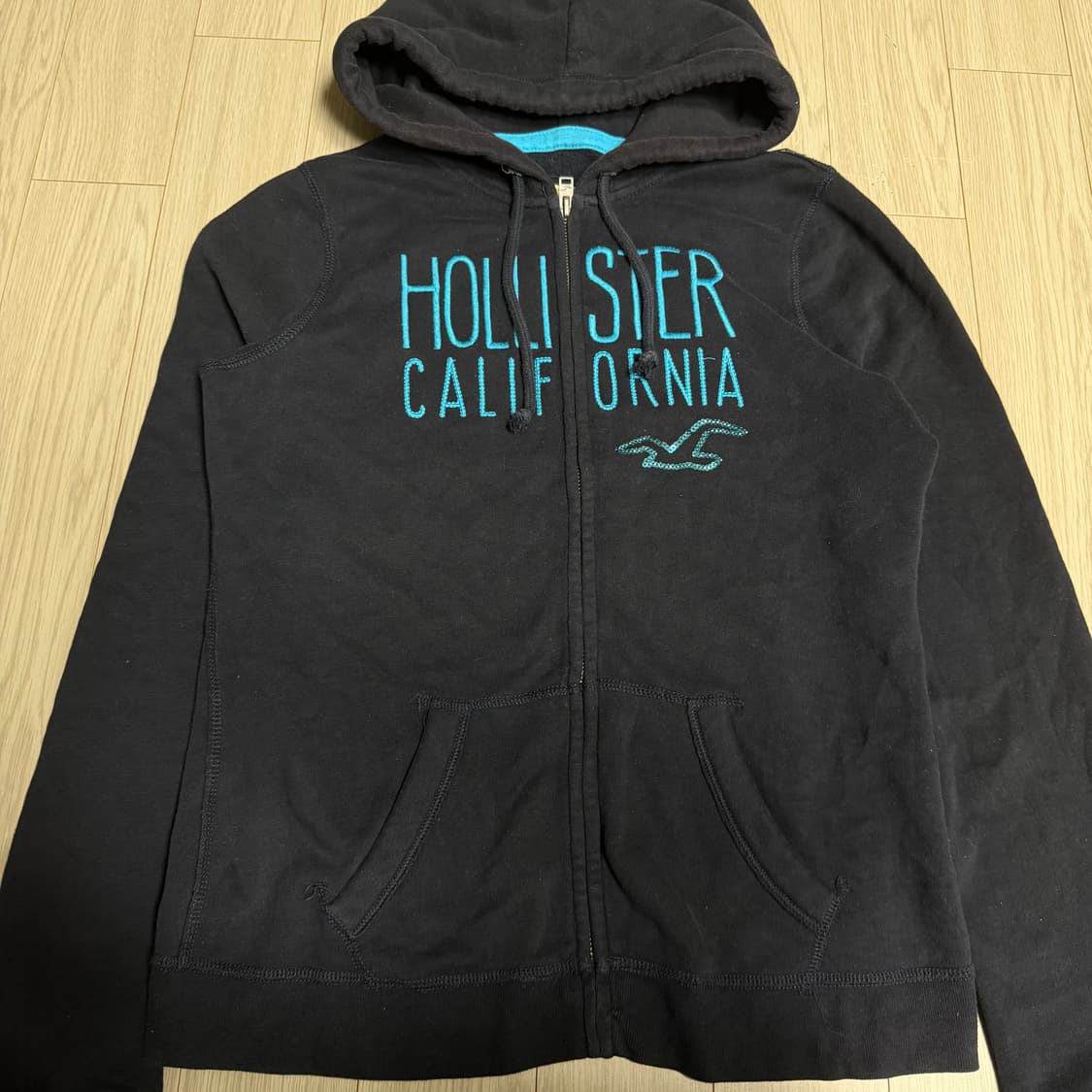 홀리스터 네이비 후드집업 L 상품이미지2