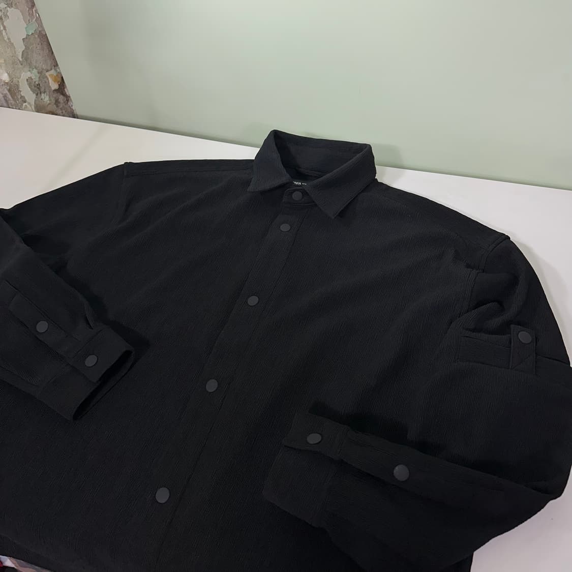 M-L 자라 맨 루즈오버핏 암포켓 폴리 플리츠넘버 상품이미지2