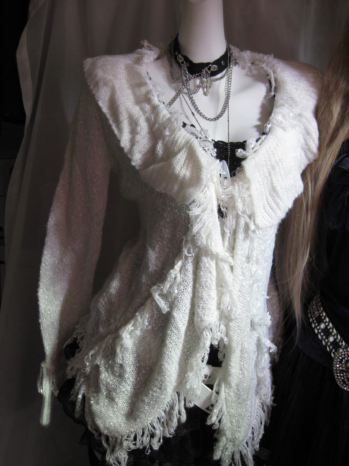 그런지 화이트 가디건 상품이미지2