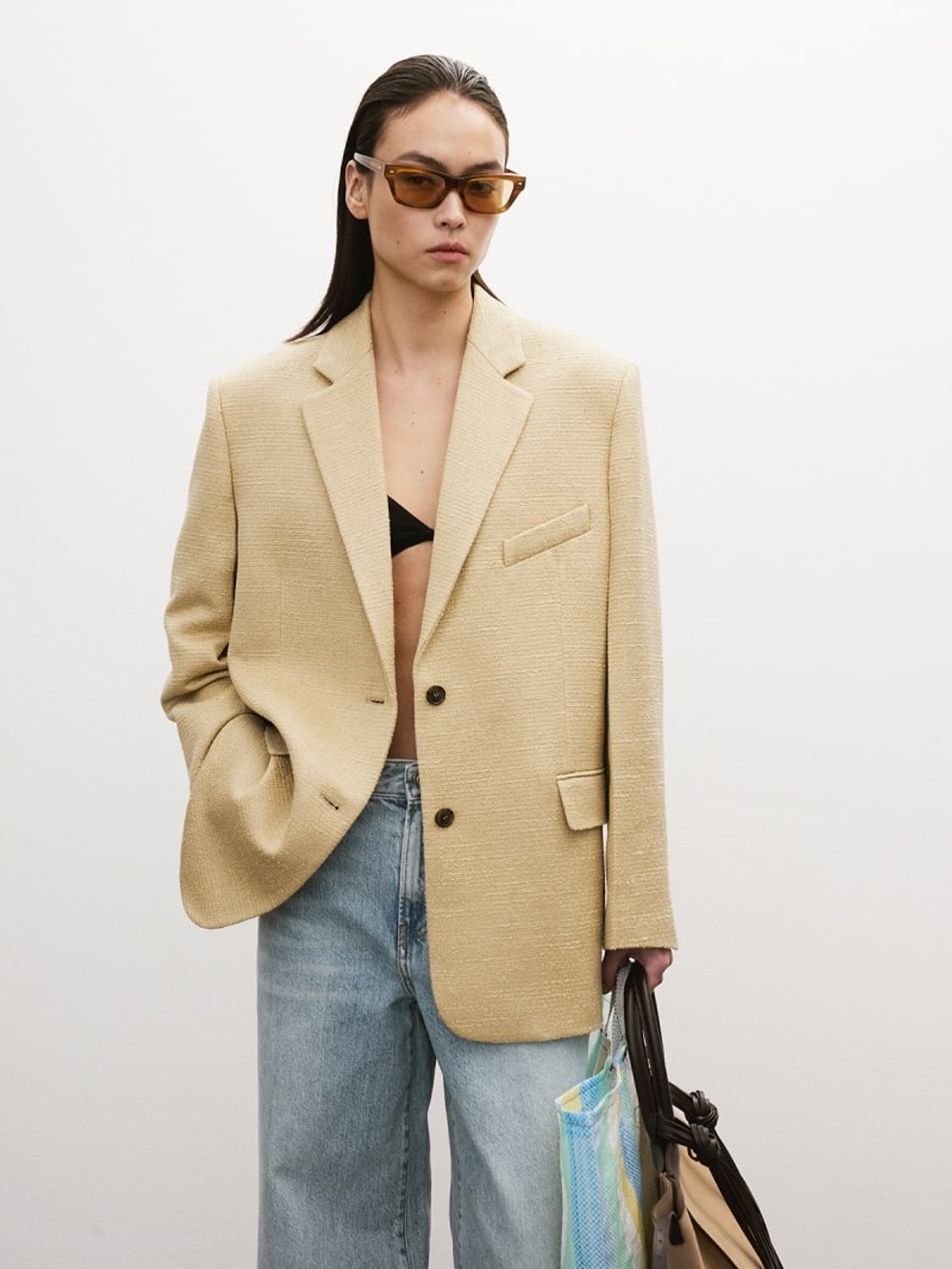 [할인] 렉토 RECTO 오버사이즈 싱글 자켓 카키 베이지 상품이미지1