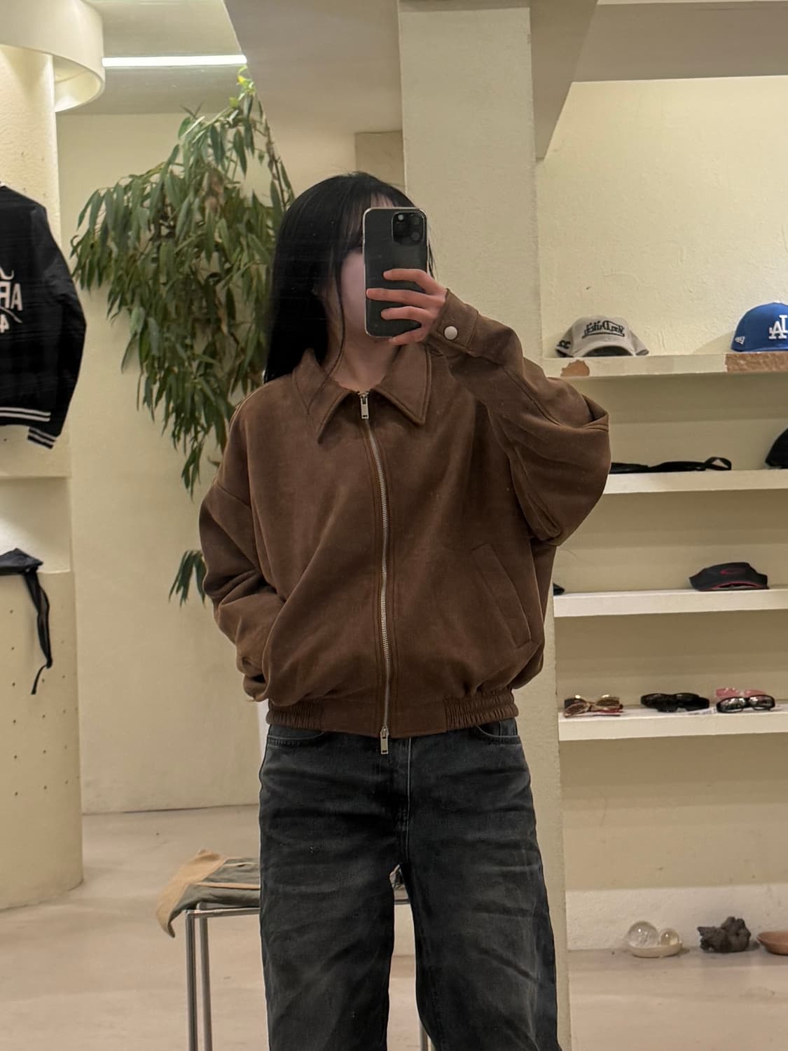 브라운 스웨이드 집업 자켓 U455 상품이미지1