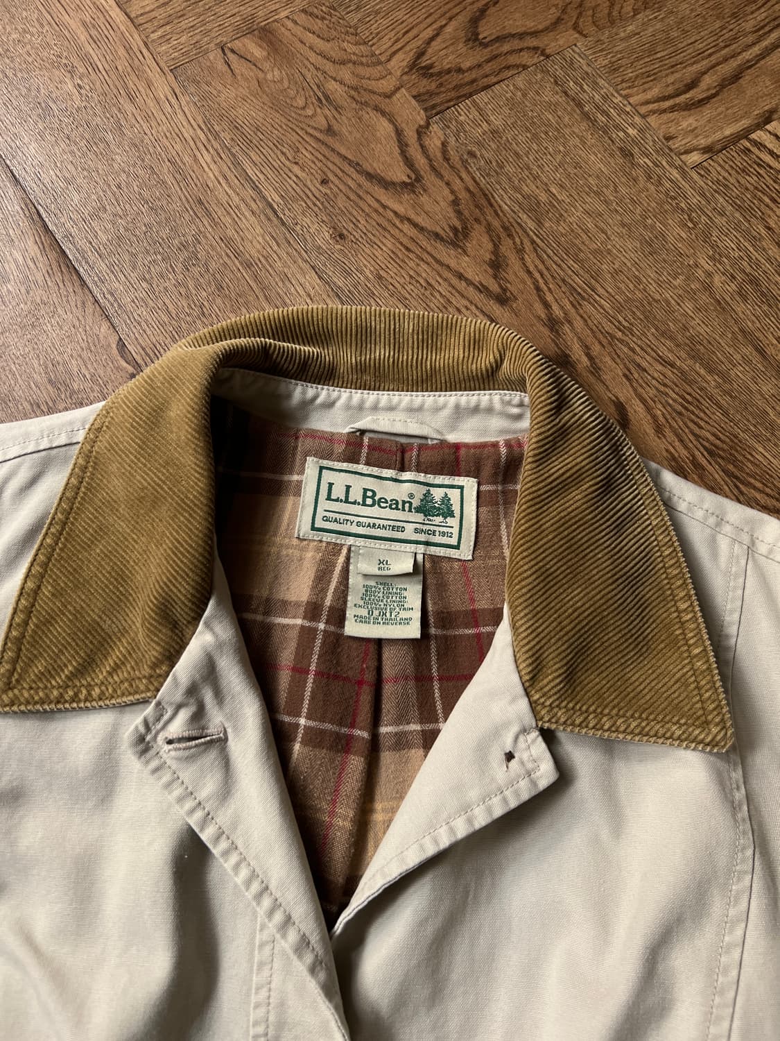 [XL]엘엘빈 USA 체크 라이닝 아이보리 헌팅 자켓 상품이미지2