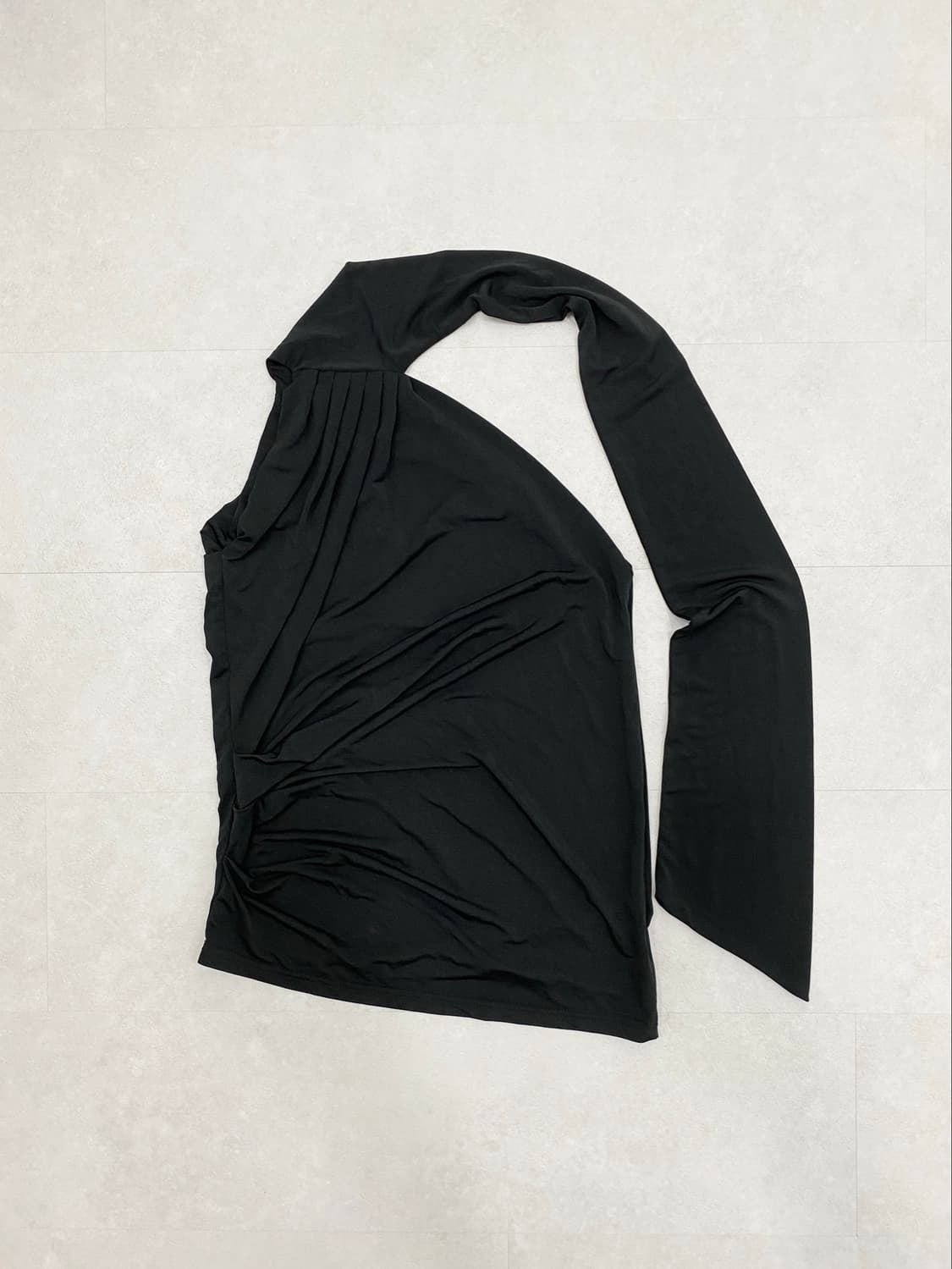 Asymmetric One-Shoulder Drape Scarf Top 상품이미지5