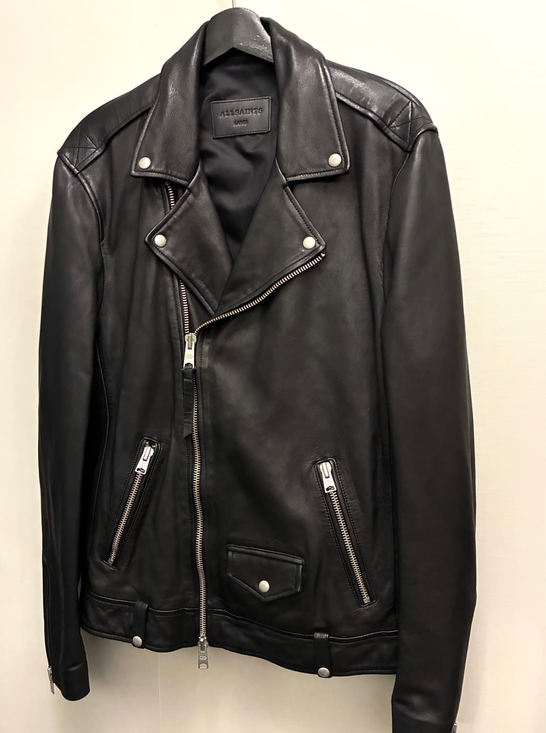 (L/103)ALLSAINTS 올세인츠 밀로 램스울 레더 라이더자켓 상품이미지3