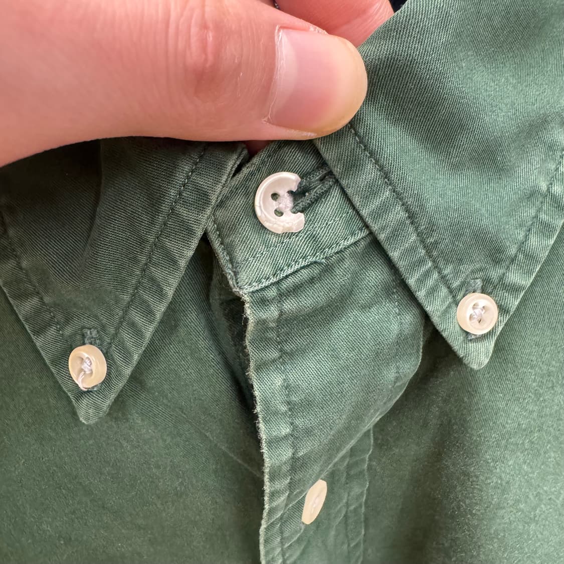 폴로 랄프로렌 솔리드 긴팔 셔츠 블루 포니 포인트 그린 상품이미지7