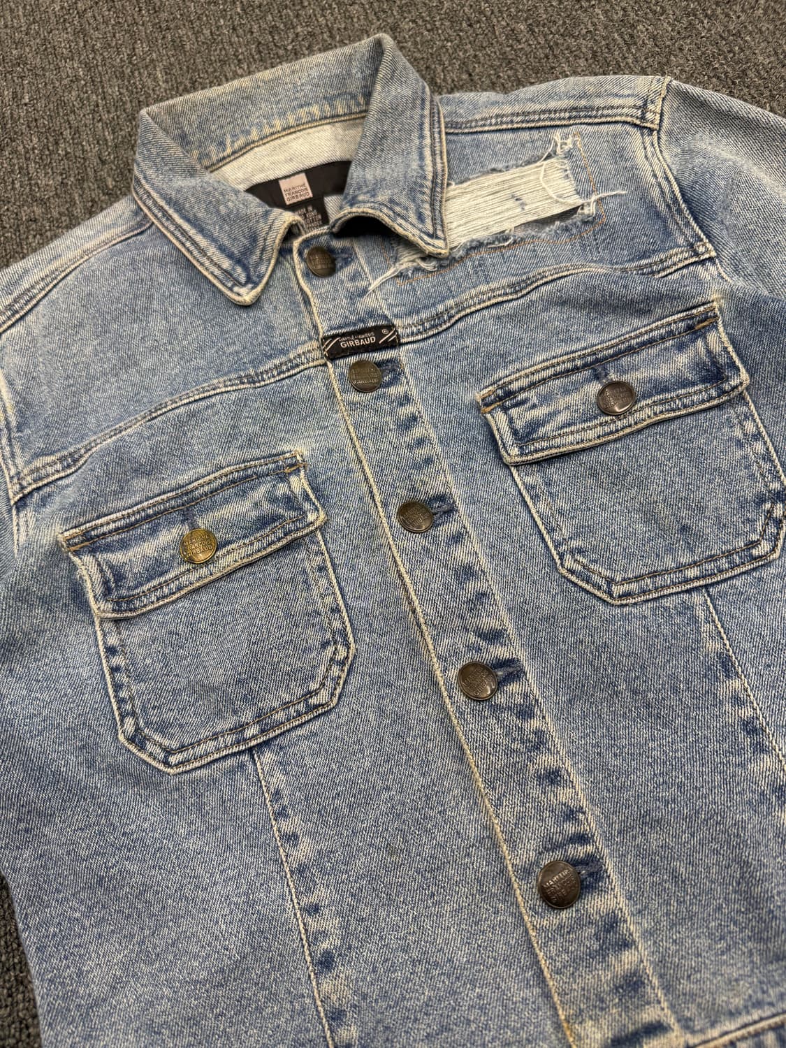 마리떼 프랑소와 저버 빈티지 여성 y2k 데미지 연청 데님자켓 상품이미지2