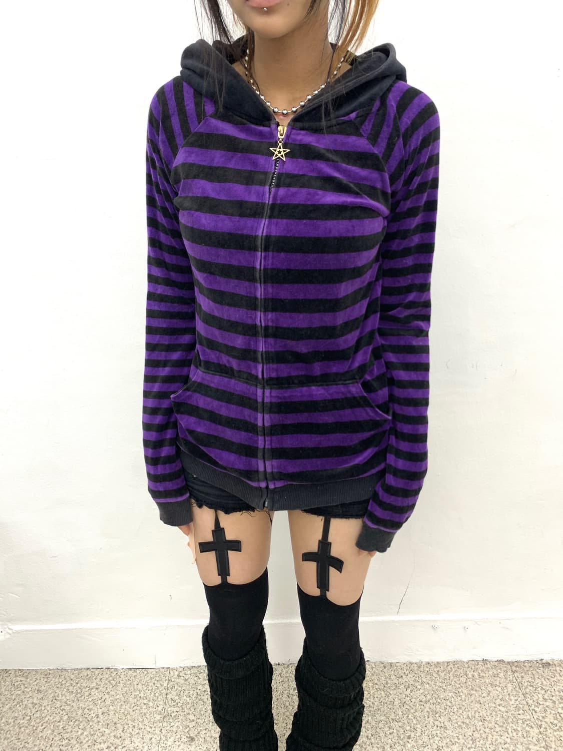 Purple stripe hoodie  상품이미지2