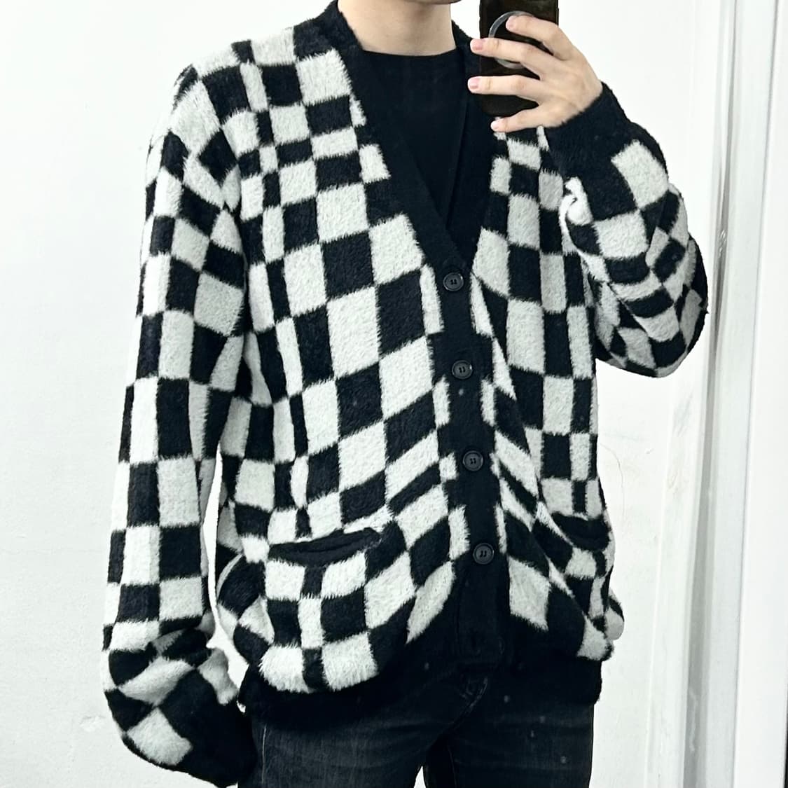 (NCT 재민착용) 스탠드얼론 체커보드 가디건 상품이미지2