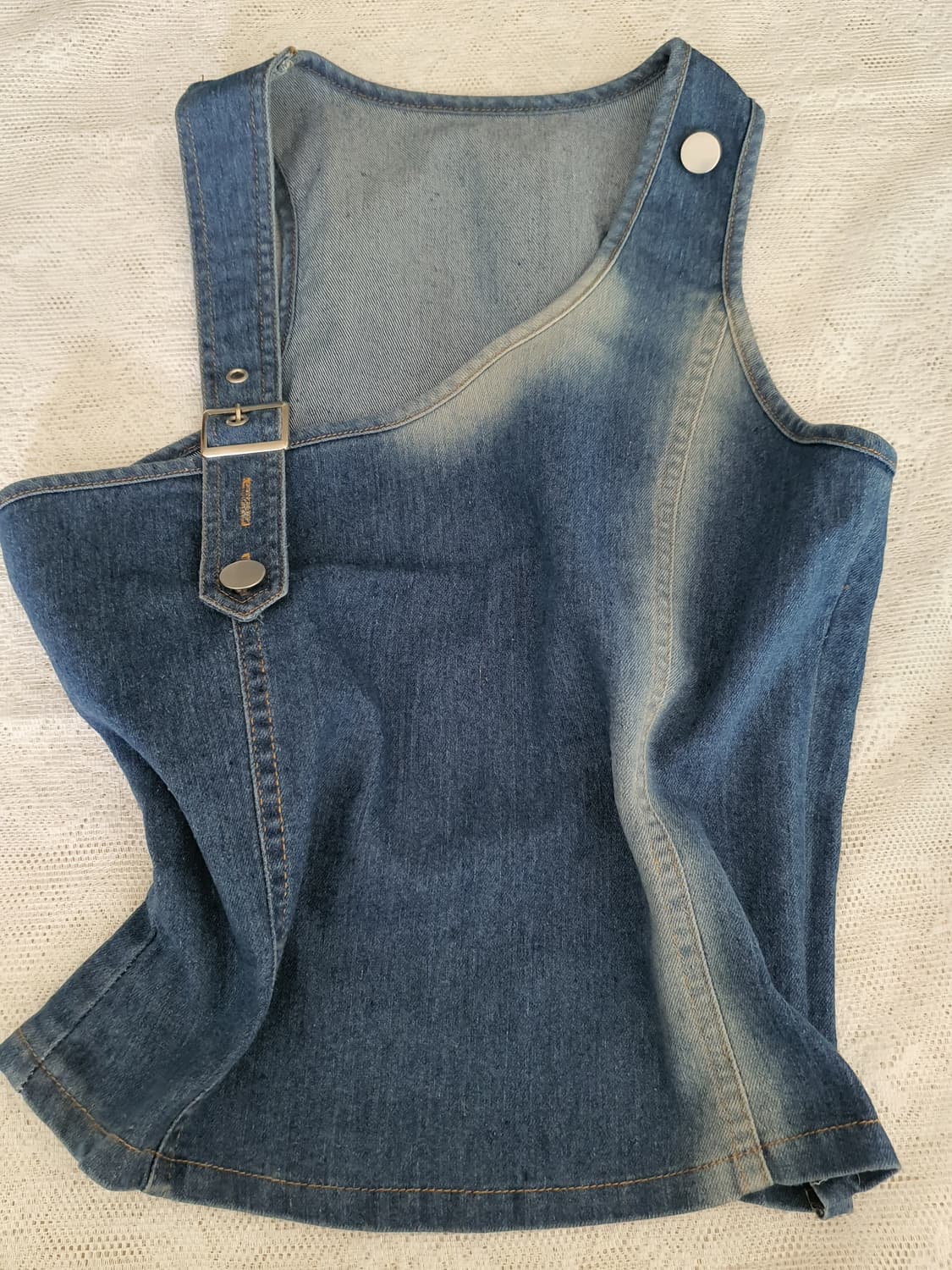 [빈티지] 워터밤 느낌 데님 멜빵 민소매 탑 상품이미지1