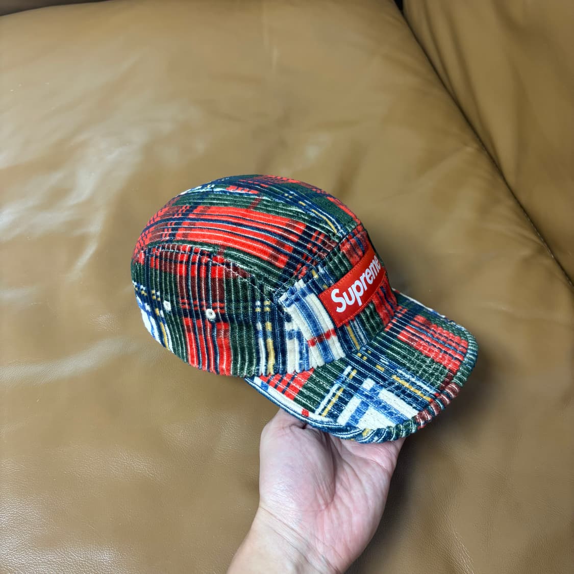 Supreme 슈프림 22ss 코듀로이 플레이드 체크 캠프캡 모자 상품이미지4