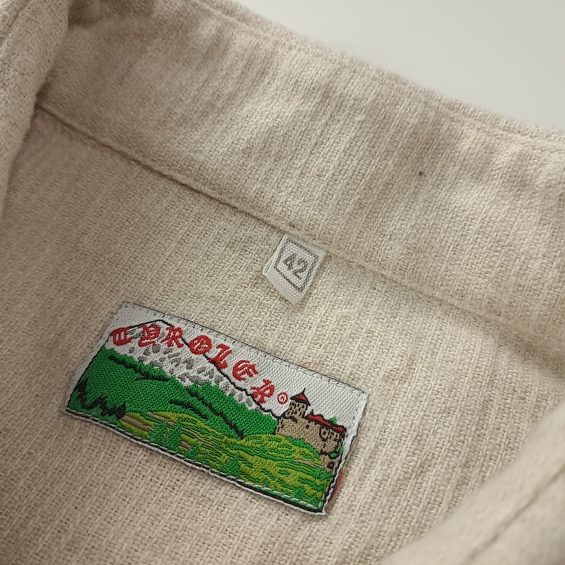 CJ326 XL 티롤러 80s 독일판 바바리안 린넨 셔츠 남방 상품이미지3