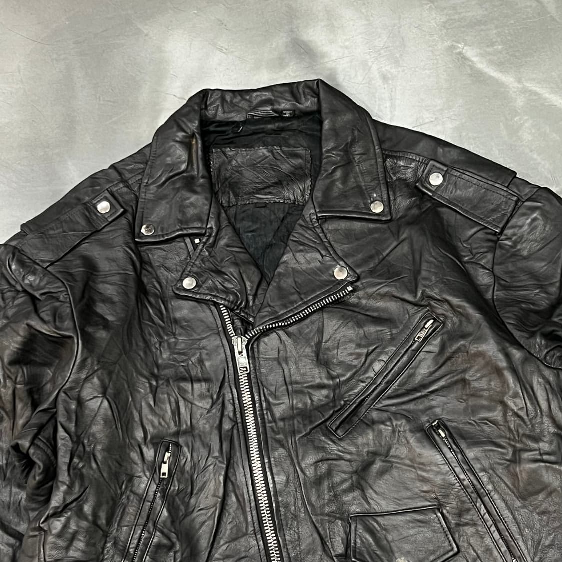  빈티지 레더 더블 라이더 자켓 y14992 상품이미지3