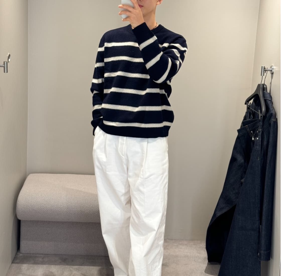 [XL] 코스 보일드 울 크루넥 스웨터 스트라이프 니트 상품이미지6