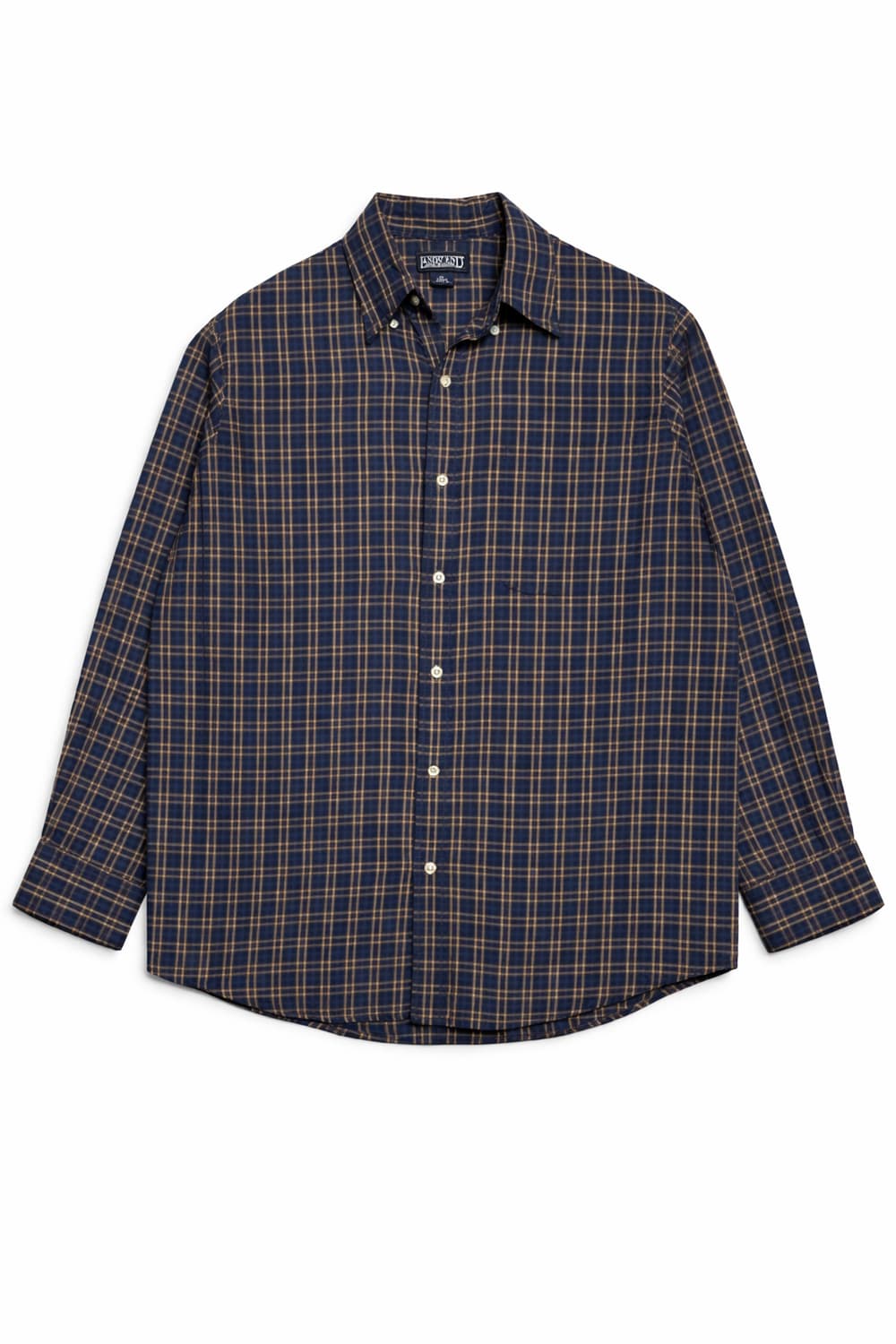 JPN 90s 일본 빈티지 Y2K 아메카지 랜즈엔드 네이비 체크 셔츠 M 상품이미지1