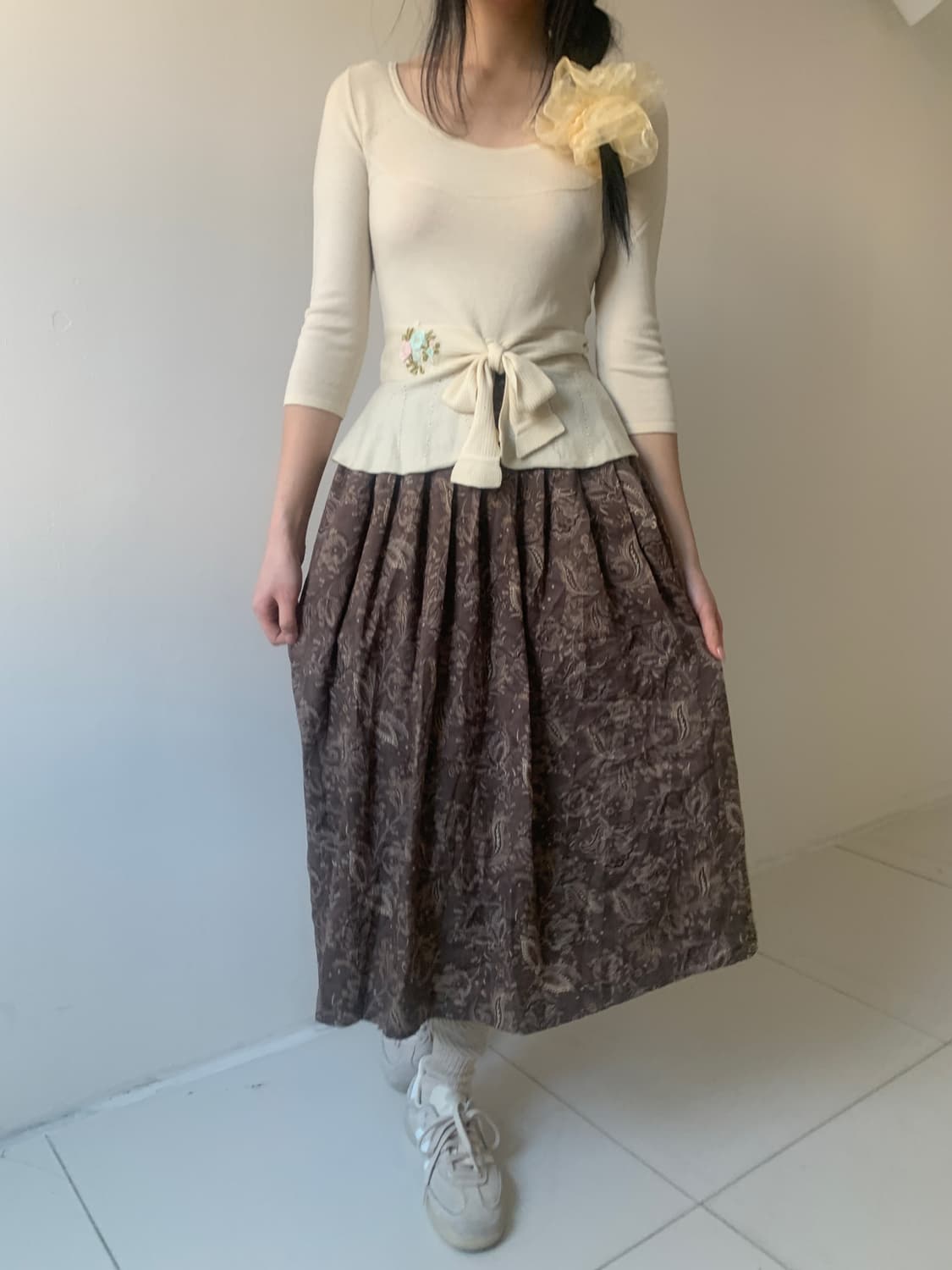 Flower pattern skirt 상품이미지1