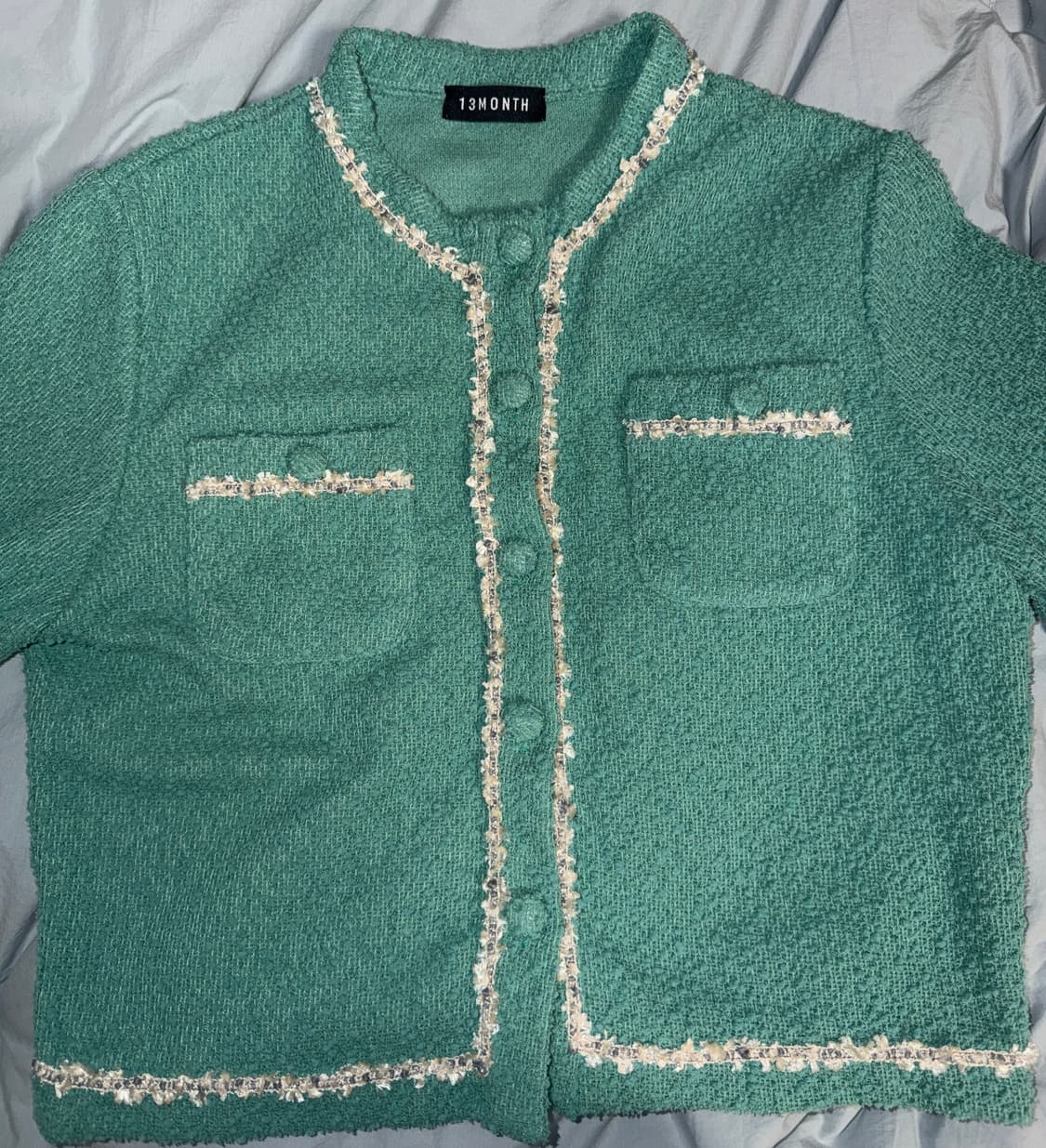 13month fringed tweed jacket mint 상품이미지4